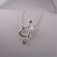 MJI Italy 925 Heart and Arrow Lariat Necklace