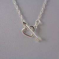 MJI Italy 925 Heart and Arrow Lariat Necklace