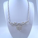 Coro Silver-tone Clear Rhinestone Necklace