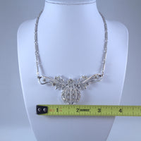 Coro Silver-tone Clear Rhinestone Necklace