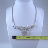 Coro Silver-tone Clear Rhinestone Necklace